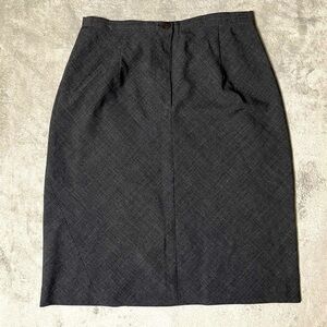 Nordstrom Expert by Evergreen Gray Virgin Wool Blend Knee-Length Skirt - Size 4